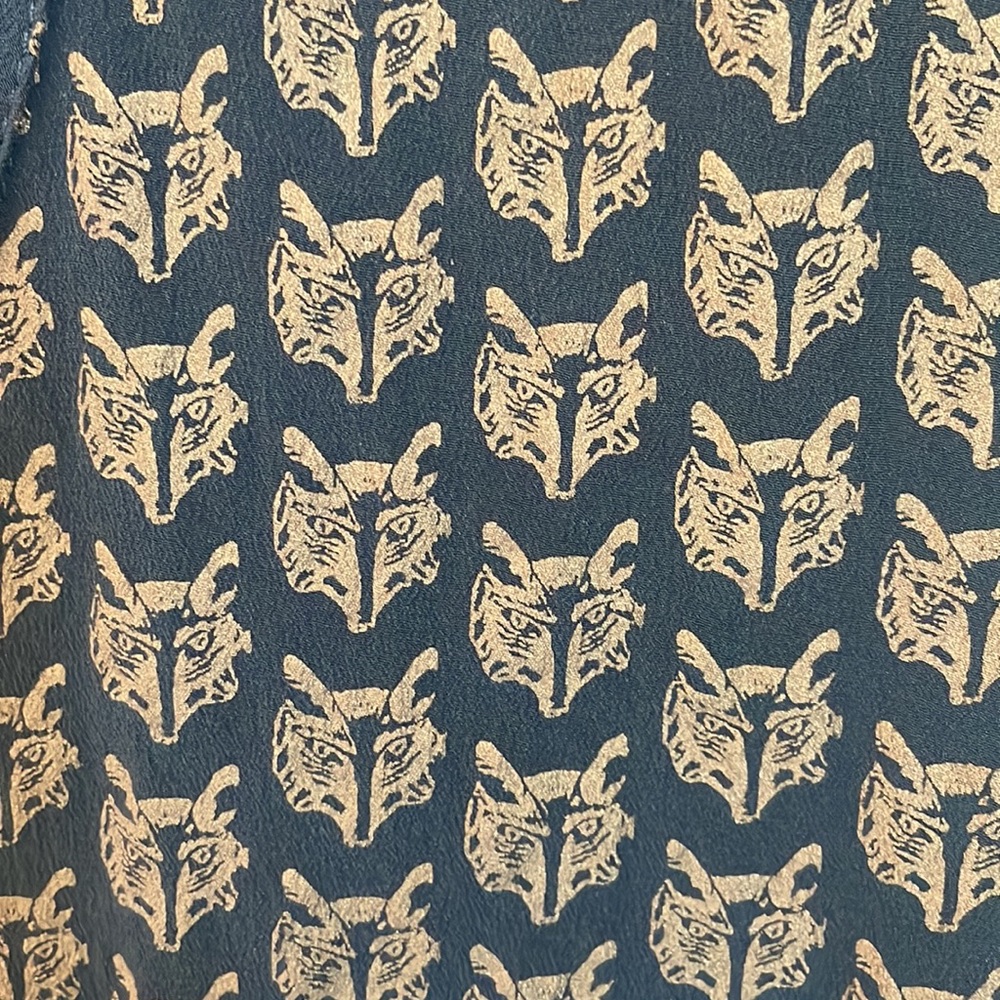 KOCH, Silk Gold Fox Tank Top Blouse, L - Picture 6 of 10